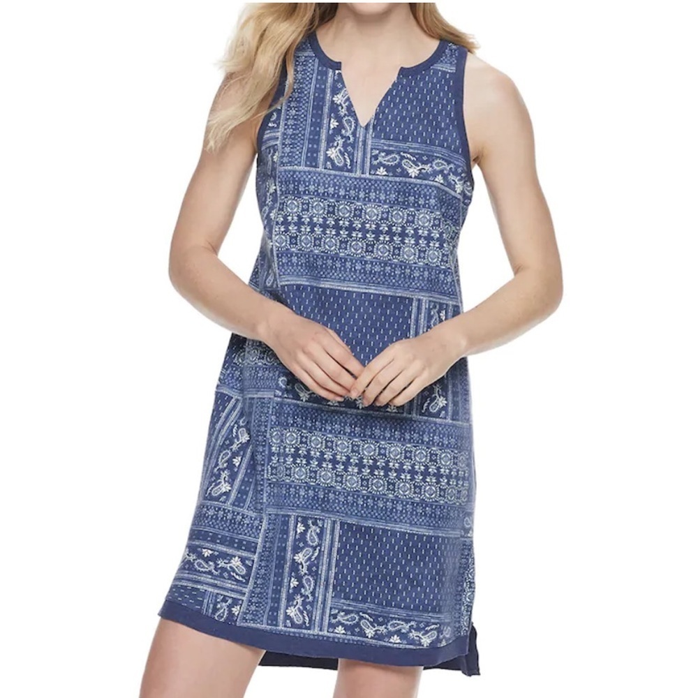 Sonoma Sleeveless French Terry Tank Dress
Blue Bandana Print Size S
